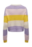 Women Sweater Onlnikka Stripe O-Neck Birch/Lavendula