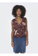 Maieu Dama Only Onlstar Life Excl Sl Peplum Rose Brown Aop Isabella Flower