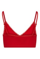Bustiera Only Onlvicky Rib V-Neck Lace Crop High Risc Red