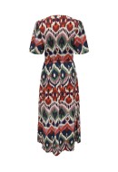 Dress Jacheline De Young Jdygry 2/4 Vneck Shirt Burunt Birck/Boho Print