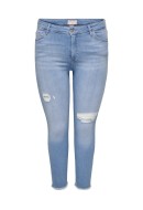 Blugi Dama Only Carmakoma Carwilly Reg Skinny Ank Raw Rea814 Light Blue Denim