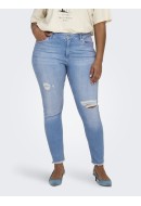 Blugi Dama Only Carmakoma Carwilly Reg Skinny Ank Raw Rea814 Light Blue Denim