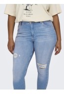 Blugi Dama Only Carmakoma Carwilly Reg Skinny Ank Raw Rea814 Light Blue Denim