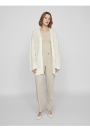 Cardigan Dama Vila Vipoca Open Knit Egret