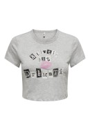 Tricou Dama Only Onlshannon Lips Light Grey Melange