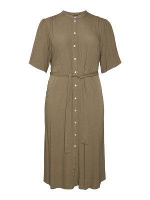 Dress Vero Moda Curve Vmanna Fiona Calf Shirt Capers