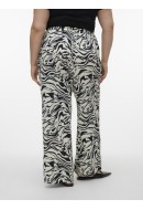 Pantaloni Dama Vero Moda Curve Vmcilona Hw Wide Birch Aop Black