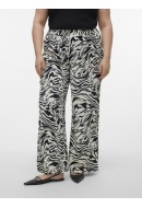 Pantaloni Dama Vero Moda Curve Vmcilona Hw Wide Birch Aop Black