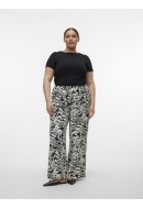 Pantaloni Dama Vero Moda Curve Vmcilona Hw Wide Birch Aop Black