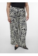 Pantaloni Dama Vero Moda Curve Vmcilona Hw Wide Birch Aop Black