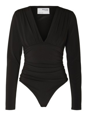 Body Dama Selected Slflivas V-Neck Black