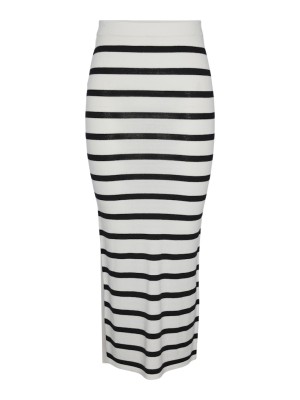 Fusta Pieces Pcmikala Hw Cloud Dancer Stripes Black