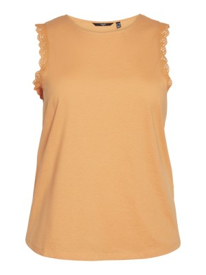 Women T-shirt Vero Moda Curve Vmchanne Sl Lace Tangerine