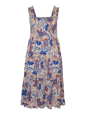 Dress Vero Moda Curve Vmcmenny Smock Calf Silver Lining/Hayda