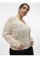 Cardigan Dama Vero Moda Curve Vmcamalfi Ls V-neck Short Birch