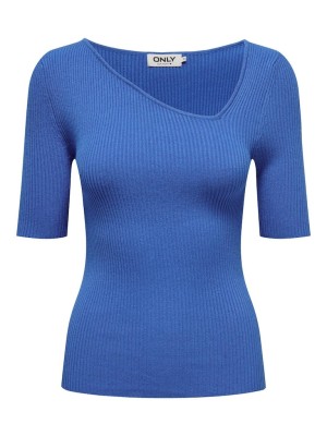 Bluza Dama Only Onlliza 2/4 Asymmetric V-Neck French Blue