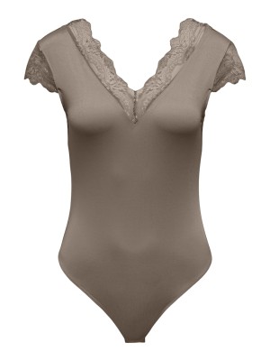 Body Dama Only Onlvalerie V-Neck Lace Walnut