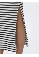 Skirt Only Onlnella Long Side Slit Cloud Dancer Stripes Black