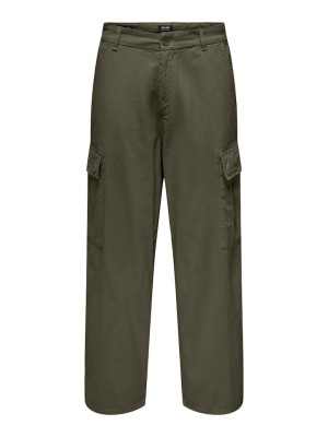 Men Pants Only&Sons Onspower Cargo Loose Olive Night