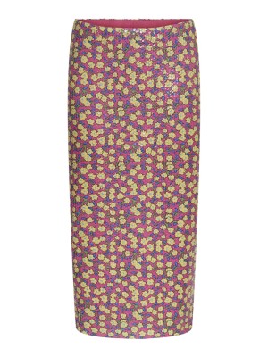 Fusta Yas Yasblossom Sequin Fuchsia Purple Aop Blossom