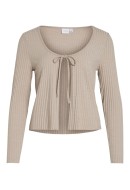 Cardigan Dama Vila Viribini Tie Natural Melange