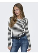 Bluza Dama Jacqueline De Young Jdysolar O-Neck Black/White Stripes