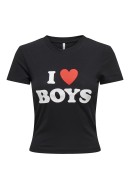 Tricou Dama Only Onlmanja Love Black Print Boys