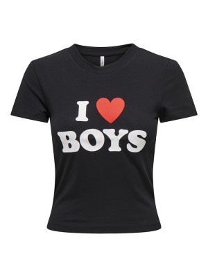 Tricou Dama Only Onlmanja Love Black Print Boys