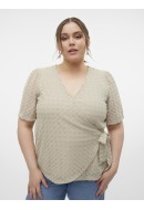 Bluza Dama Vero Moda Curve Vmcbecca 2/4 Wrap Silver Lining