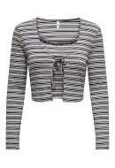 Cardigan Dama Only Onlmegan Black Stripes Cloud Dancer