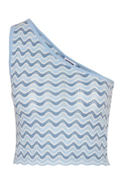 Maieu Dama Noisy May Nmsadie One Shoulder Cerulean Stripes Allure+Eggnog