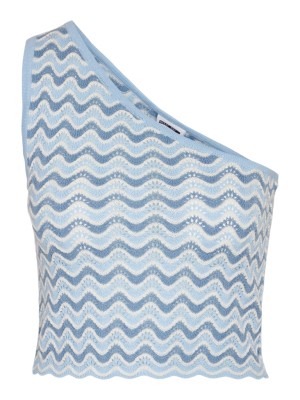 Maieu Dama Noisy May Nmsadie One Shoulder Cerulean Stripes Allure+Eggnog