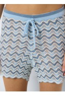 Pantaloni Scurti Dama Noisy May Nmsadie Hw Knit Cerulean Stripes Alure+Eggnog
