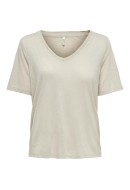 Women T-shirt Only Onlelise V-Neck Moonbeam