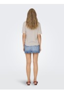 Women T-shirt Only Onlelise V-Neck Moonbeam