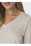 Women T-shirt Only Onlelise V-Neck Moonbeam
