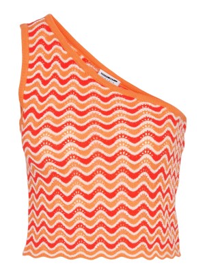Maieu Dama Noisy May Nmsadie One Shoulder Tangerine Stripes Tangerine+Eggnog
