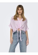 Camasa Dama Only Onlpaula Life Tie Cloud Dancer/Stripes Thin Begonia Stripes