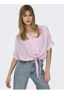 Camasa Dama Only Onlpaula Life Tie Cloud Dancer/Stripes Thin Begonia Stripes