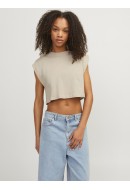 Women T-shirt Jjxx Jxzoe Sl Rlx Short Feather Gray