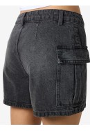 Women Shorts Noisy May Nmsmiley Cargo Nw Black Denim