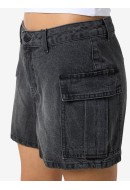 Women Shorts Noisy May Nmsmiley Cargo Nw Black Denim