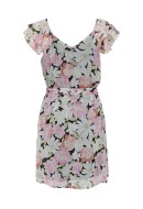 Rochie Only Onlasta Life Capsleeve V-Neck Black Blooming Glow