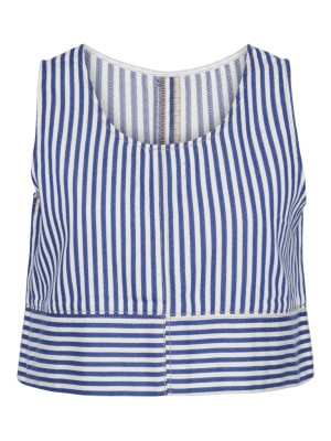 Maieu Dama Pieces Pckamma Denim Mazarine Blue Stripes Cloud Dancer