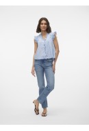 Camasa Dama Vero Moda Vmkaori Sl Comflower Blue/Cloud Dancer