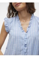 Camasa Dama Vero Moda Vmkaori Sl Comflower Blue/Cloud Dancer