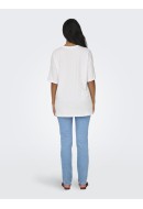 Tricou Dama Only Onlmay Life Oversize White
