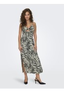 Rochie Only Onliris Thalia Strap Midi Cloud Dancer /Black Zebra