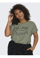 Women Blouse Only Carmakoma Carketty Life Mix Deep Lichen Green /Animal
