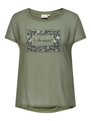 Women Blouse Only Carmakoma Carketty Life Mix Deep Lichen Green /Animal